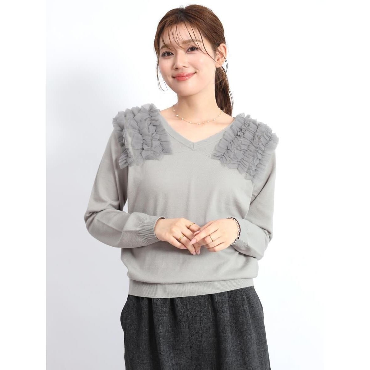 pipi　ローズティアラ　新品　ダブルフリルニット　46 Rose Tiara（ローズティアラ） ラッフルフリルニット : マルイ(丸井