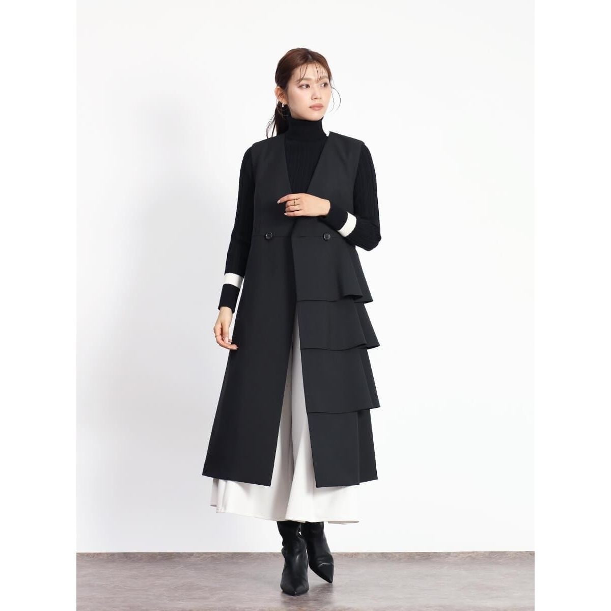 新品タグ付き♡ヤマダヤ　プチローブ　ライトグレー　パールボタンコート 新品タグ付き♡ヤマダヤ プチローブ ライトグレー パールボタン