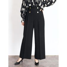 ボタンアクセントワイドパンツ