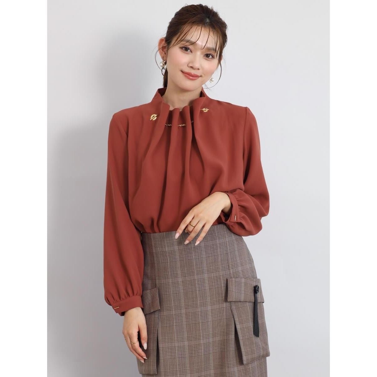 ジオメトリックキーネックブラウス | フェンネル(FENNEL) | マルイ