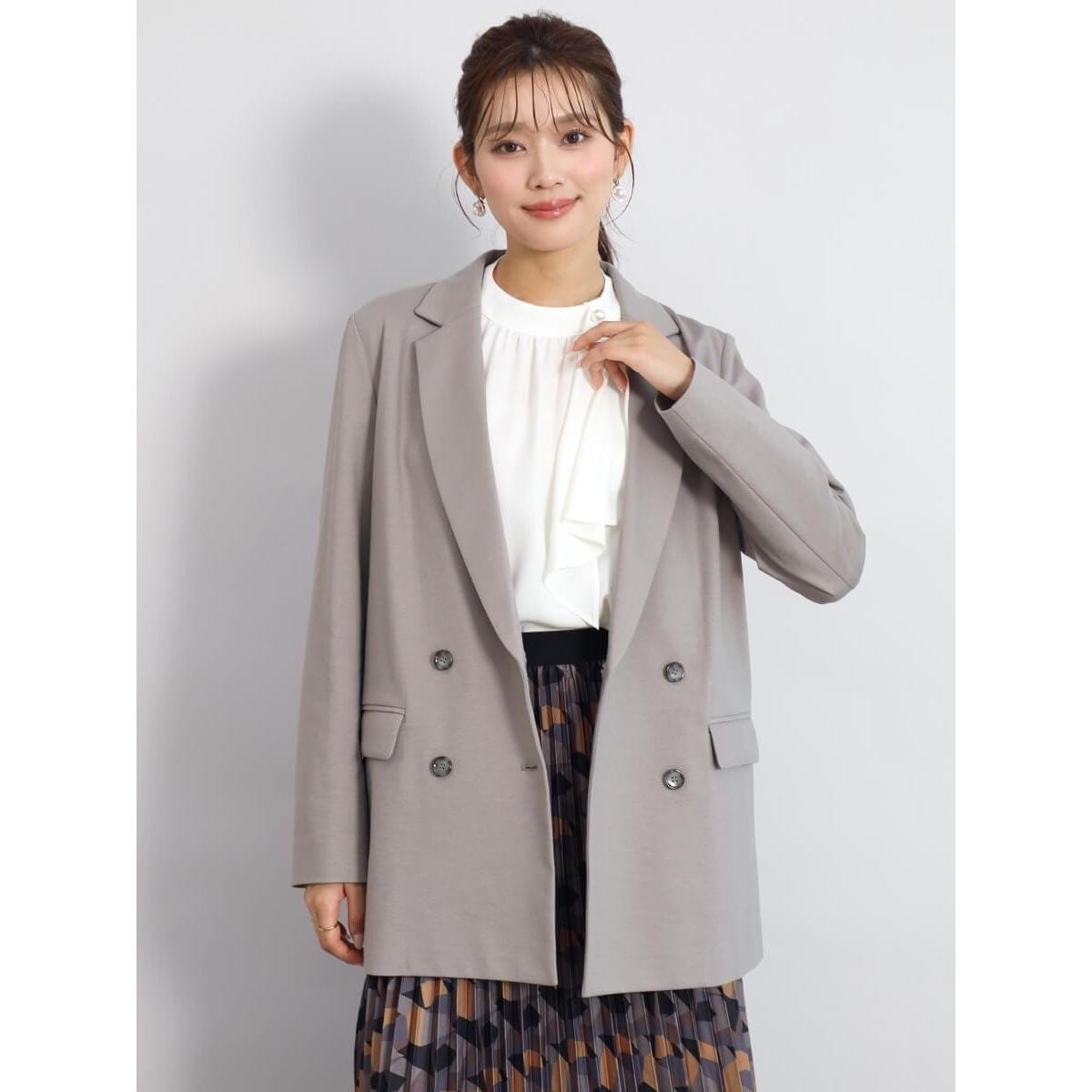 新品タグ付き♡ヤマダヤ　プチローブ　ライトグレー　パールボタンコート 新品タグ付き♡ヤマダヤ プチローブ ライトグレー パールボタン