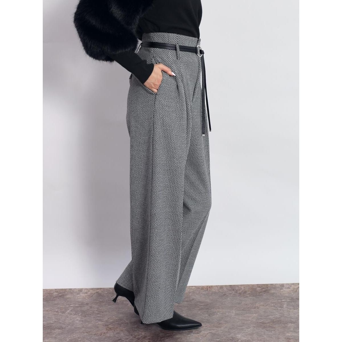 サークルバックルジオメトリックワイドパンツ | フェンネル(FENNEL