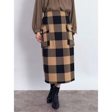 ブロックチェックタイトスカート