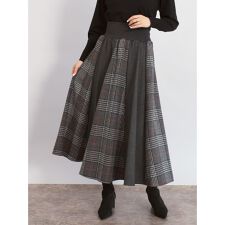 フェンネル(FENNEL)のグレンチェックフレアスカート