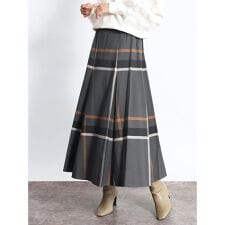 チェックフレアスカート