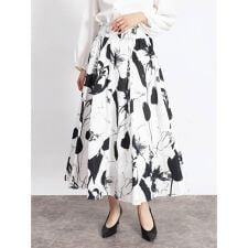 フラワープリントフレアスカート