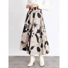フラワープリントフレアスカート