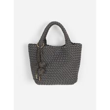 ミニポーチ付き編み込みスクエアミニトート(gray)