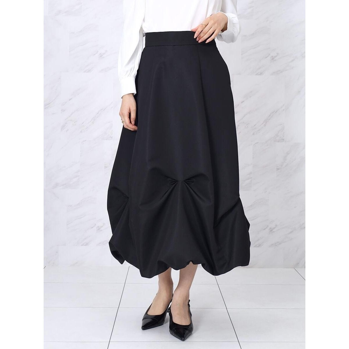 ヤマダヤ　スカート タックワークストレッチフレアスカート ベージュ ヤマダヤ - メルカリ