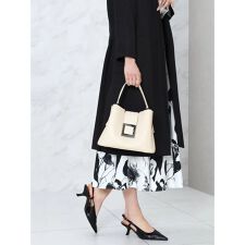 スクエアバックルハンドバッグ