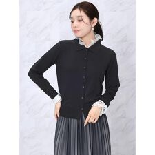 フリル付きポロ襟カーディガン(spring)