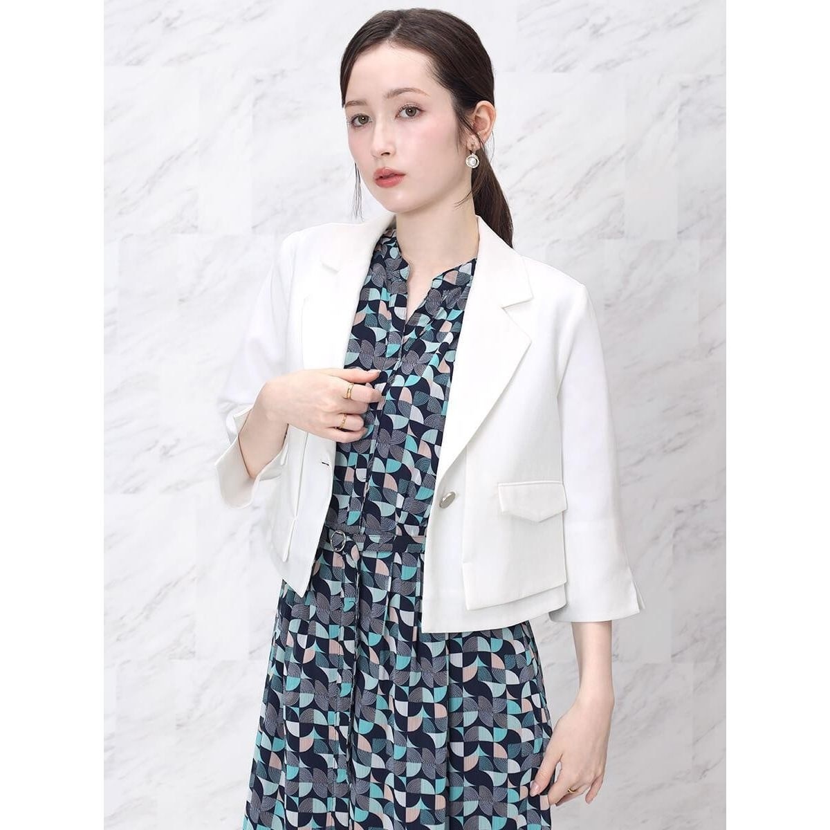 レディース 【新品】FENNEL フェンネル ノーカラージャケット ペプラム