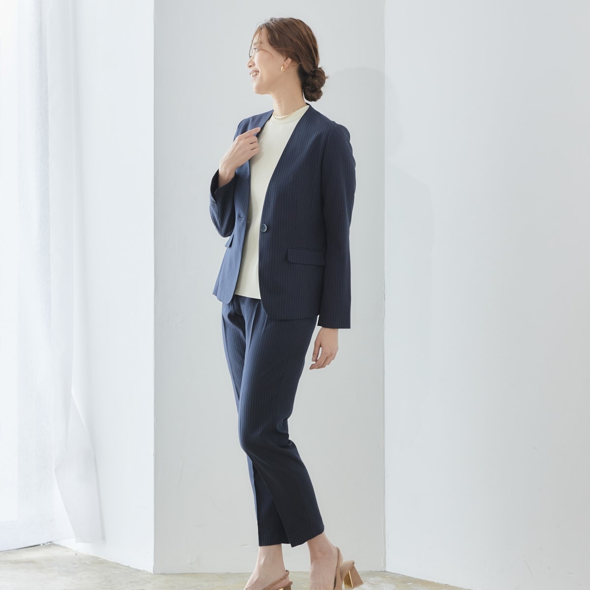 セットアップ スーツ 7分袖 3色 S-3XL フォーマル 23zm46 3点セット】 セレモニースーツ セットアップ / 結婚式 5号～23号