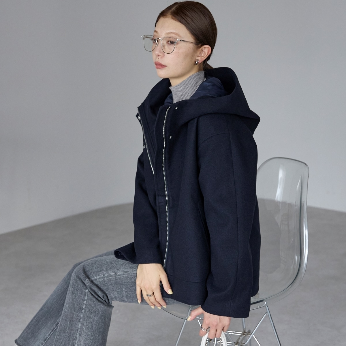 ノーカラーショートコート【軽量】 | エーシーデザインバイアルファ