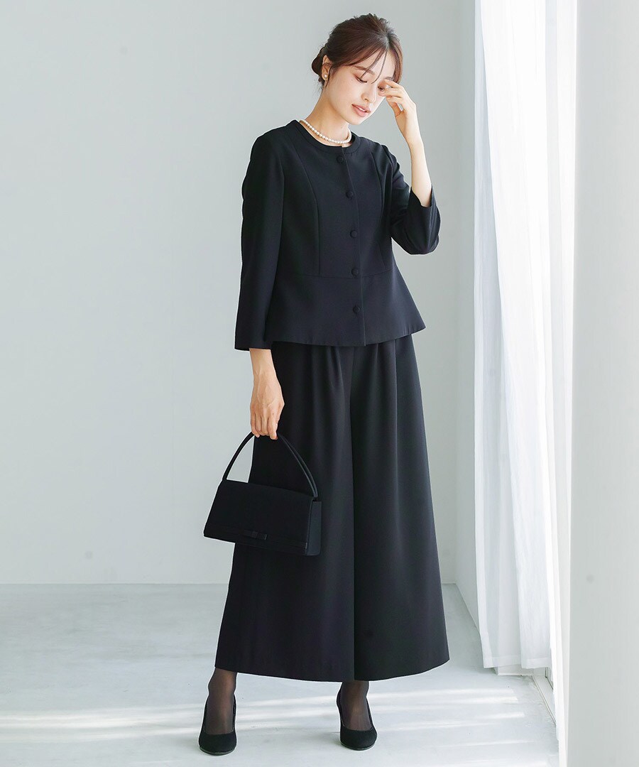 最強配送】喪服・礼服【洗える×ストレッチ×防シワ】フリルノー