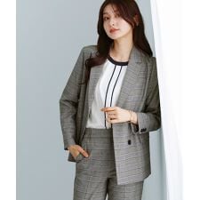 ホワイトジョーラ(WHITE JOOLA)の【 洗える 】 トラッドチェック・テーラードダブルジャケット