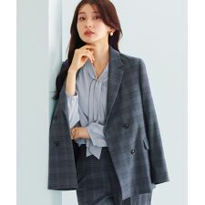 ホワイトジョーラ(WHITE JOOLA)の【 洗える 】 トラッドチェック・テーラードダブルジャケット