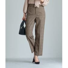 【 洗える 】 トラッドチェック・センタープレスストレートパンツ