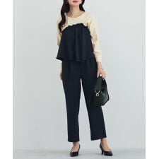 【 ディテールで魅せる 】 ダブルクロス・アシメフレアコンビネゾン