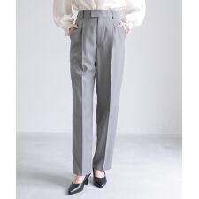 【 美脚が叶う 】 ライトモククロス・センタープレスワイドストレートパンツ