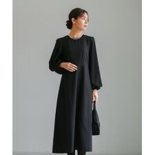 喪服・礼服【洗えるフォーマル】ボリュームシフォン袖フレアワンピース