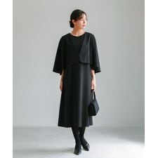 喪服・礼服【洗えるフォーマル】ケープジャケット＆Aラインワンピース2点セット