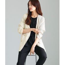 エミリアン(Emilyan)の接触冷感･UV CUT【ラフなのに さりげなくキマる】カルゼワッシャー・金ボタンダブルジャケット