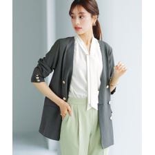 エミリアン(Emilyan)の接触冷感･UV CUT【ラフなのに さりげなくキマる】カルゼワッシャー・金ボタンダブルジャケット