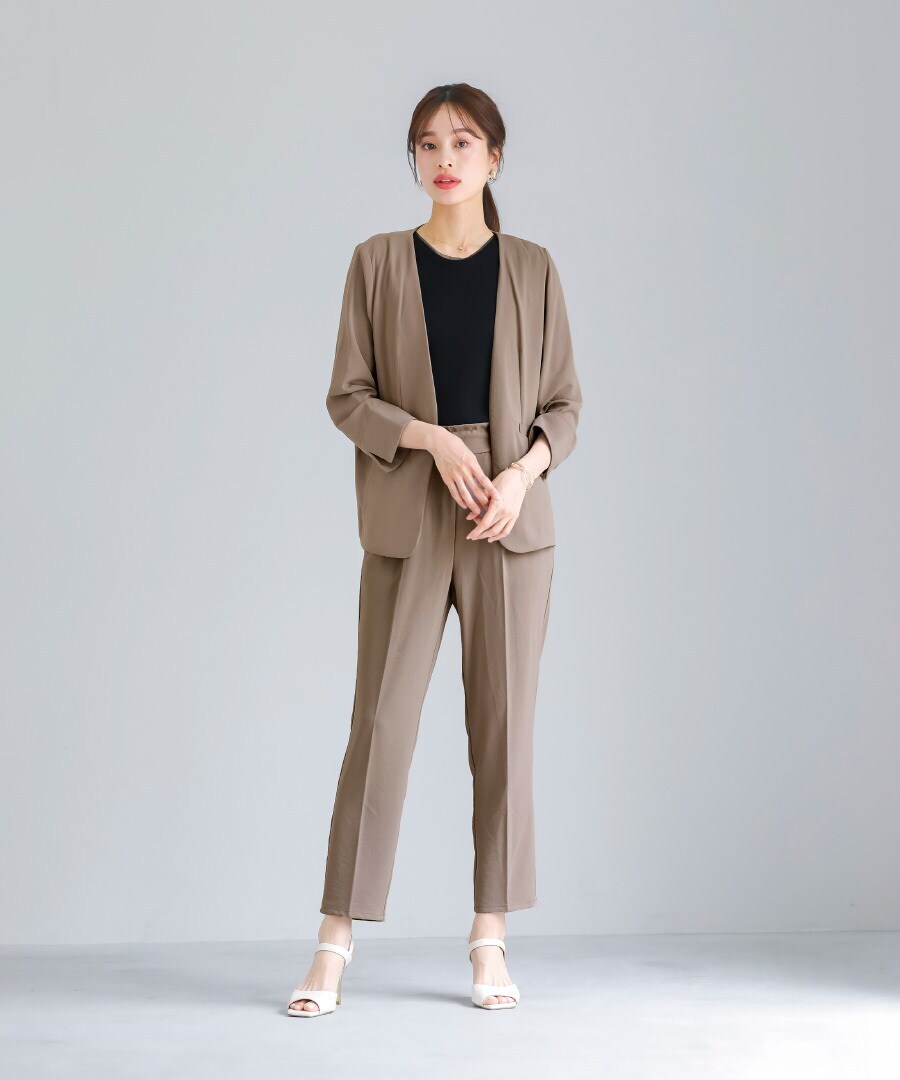 WHITE JOOLA /ホワイトジョーラ 2WAYストレッチ　パンツスーツ 冷房対策】洗えて動けるワーママスーツ【手洗いできるハイ