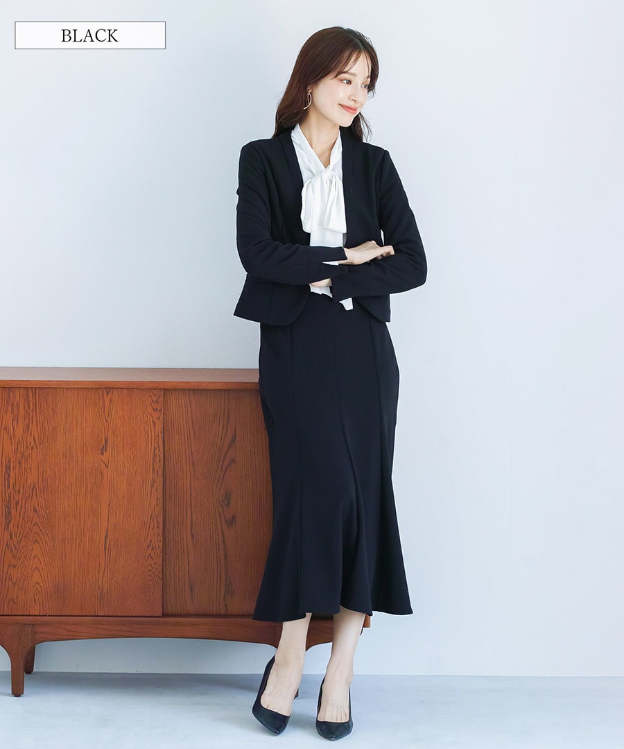 手洗いできるハイストレッチジョーゼット】テーラードジャケット