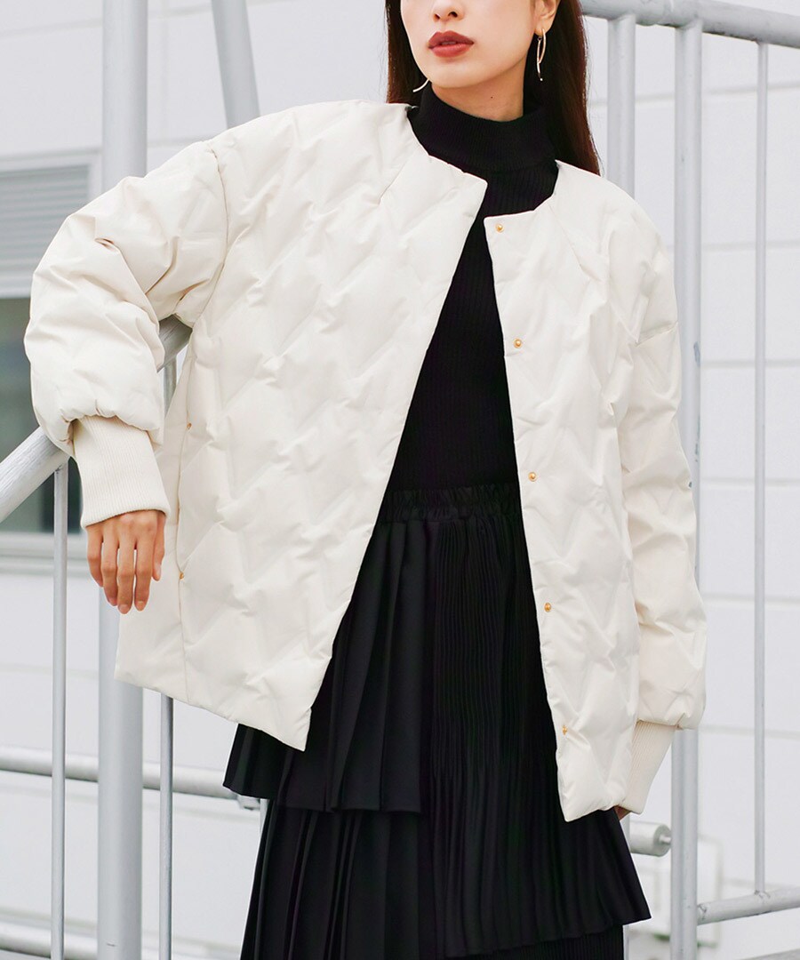 Emiliyan・撥水加工】袖リブ・ストレッチワッフルダウンコート