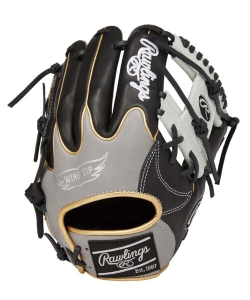 軟式グラブ 軟式 HOH MLB COLOR SYNC N52W-ブラック／グレー