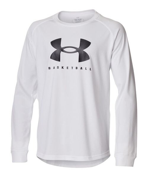 [}C]TVciTj UA BOYS TECH BIG LOGO LS T-SHIRTS/A_[A[}[iUNDER ARMOUR j White ^ ^