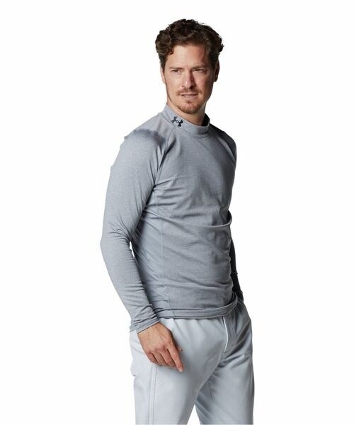 [}C]Ci[ UA COLDGEAR FITTED LONG SLEEVE MOCK/A_[A[}[iUNDER ARMOUR j Steel ^ ^ Black