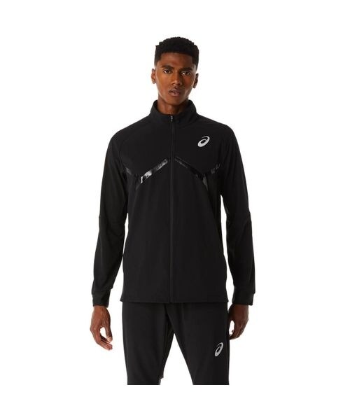 [}C]EChu[J[ MEN HYBRID STRETCH WOVEN JACKET/AVbNXiasicsj PERFORMANCE BLACK
