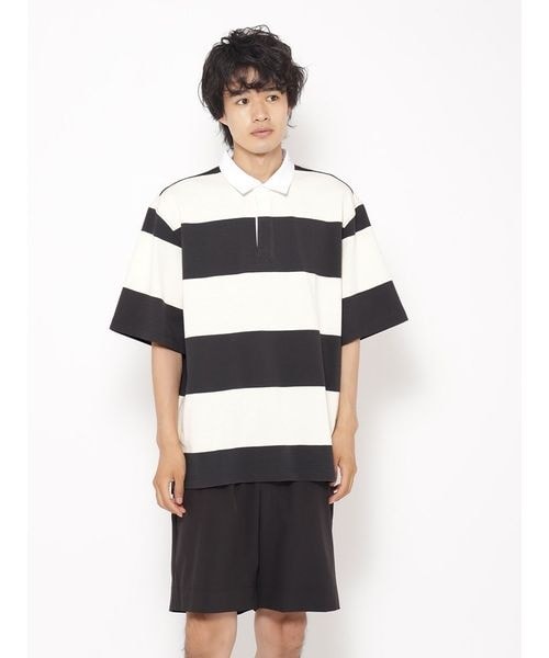 ﾒﾝｽﾞｱﾊﾟﾚﾙ ENJOY IT RUGBY ラガーシャツ5分袖UNISEX | サニデイズ