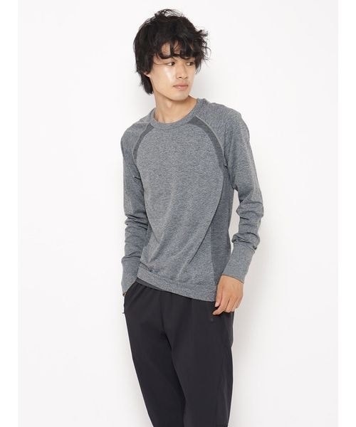 長袖Tシャツ（ロンT） 杢成型 クルーネック長袖Tシャツ MENS
