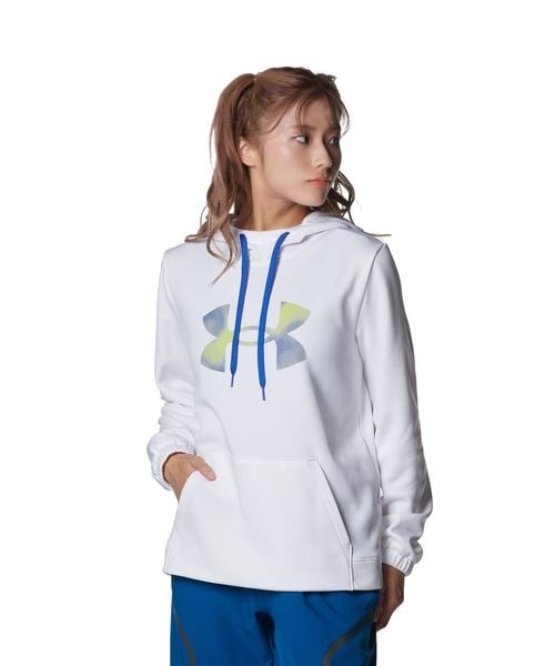 [}C]XEFbgEp[J[ UA ARMOUR FLEECE BIG LOGO PULL OVER HOO/A_[A[}[iUNDER ARMOUR j White ^ ^