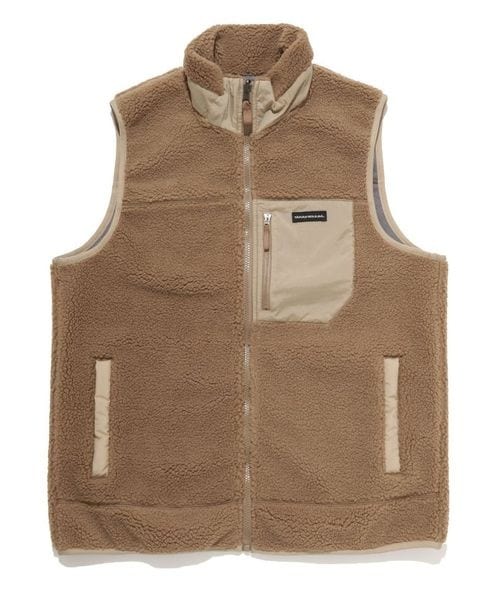 PRISTINEフリース ベスト ジッパー付き フリース・ニット 防風ボアフリースベスト（ZIP CONNECT