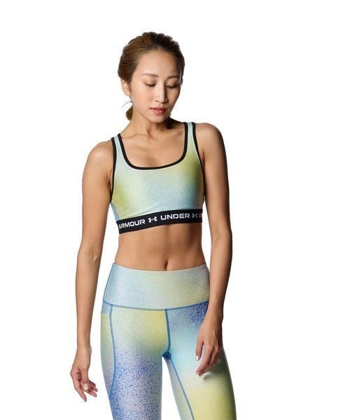 [}C]X|[cu UA CROSSBACK MID PRINT/A_[A[}[iUNDER ARMOUR j Halo Gray ^ Lime Yel