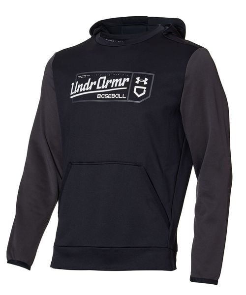 [}C]EH[AbvEFA UA BASEBALL GRAPHIC HOODIE/A_[A[}[iUNDER ARMOUR j BLK^JGY^WHT