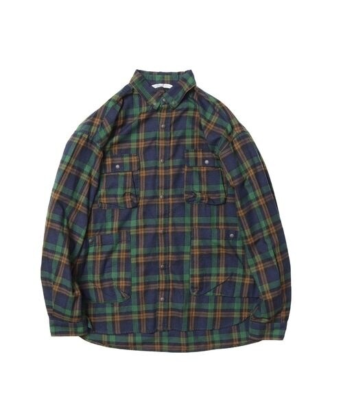 トップス FADE PLAID CAMP SHIRT NANGA ナンガ FADE PLAID CAMP SHIRT フェードプレイドキャンプ