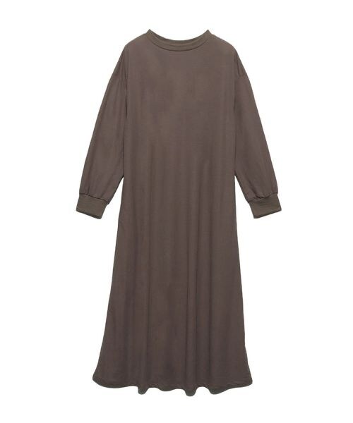 リネンクルーネックワイドワンピース かぐれ ワンピース 「2サイズ展開」リネンクルーネックワイド