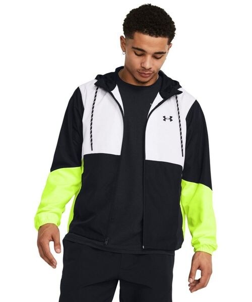 [}C]WPbg UA Icon Legacy Windbreaker/A_[A[}[iUNDER ARMOUR j Black ^ High|Vis Yel