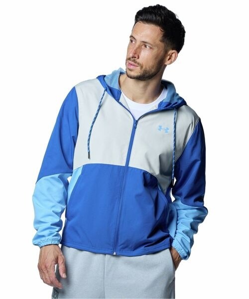 [}C]WPbg UA Icon Legacy Windbreaker/A_[A[}[iUNDER ARMOUR j Tech Blue ^ ^ Horiz