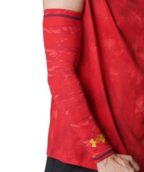 [}C]Xgoh UA Arm Sleeve/A_[A[}[iUNDER ARMOUR j Red ^ ^ Gold