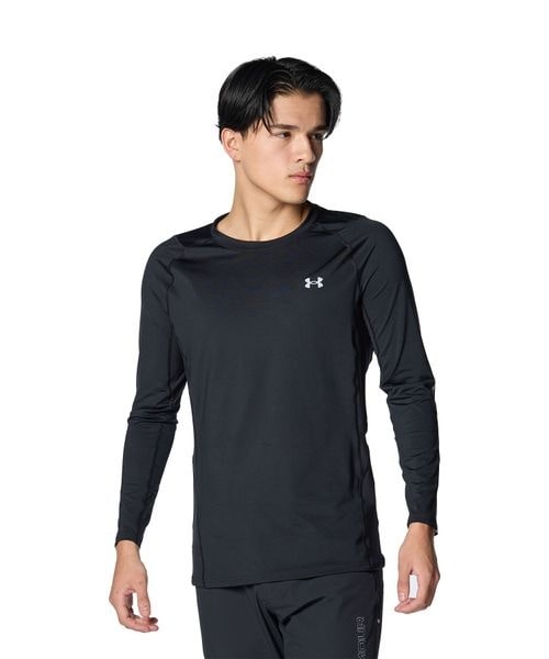 [}C]TVc UA HG Fitted LS Crew NV/A_[A[}[iUNDER ARMOUR j Black ^ ^ Mod Gray