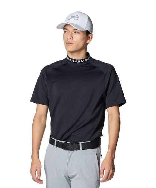 [}C]TVc UA Wordmark SS Mock Shirt/A_[A[}[iUNDER ARMOUR j Black ^ ^ Halo Gray