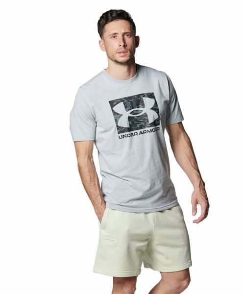 [}C]TVc UA BOXED SPORTSTYLE LOGO SS/A_[A[}[iUNDER ARMOUR j Mod Gray Light Heath