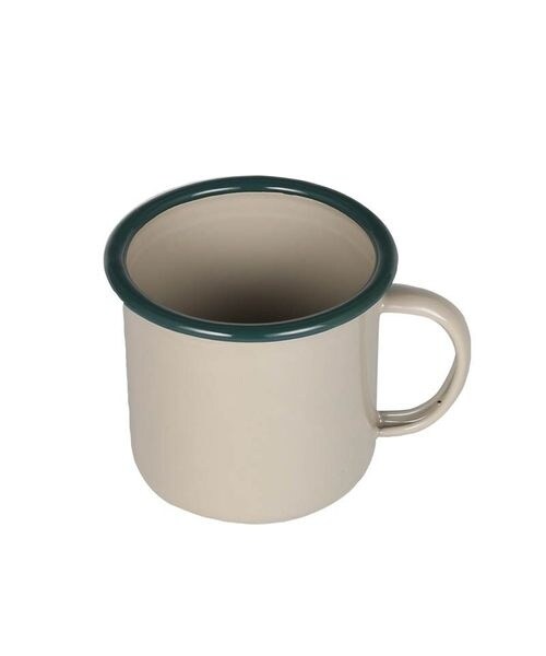 [EL[ȆObY ENAMELED MUG BEIGE^GREEN D